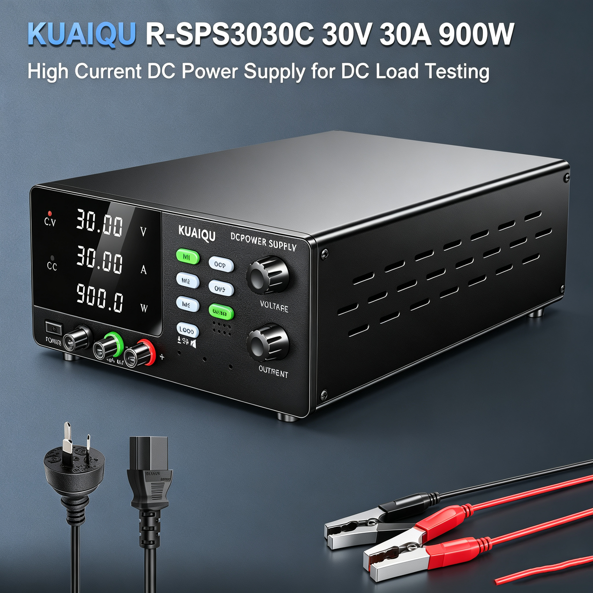 KUAIQU R-SPS3030C 30V 30A 900W High Current DC Power Supply for DC Load Testing
