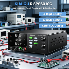 KUAIQU R-SPS6010C 60V 10A 600W Bench Supply with 4-Digit Display for Industrial Testing