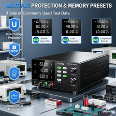 KUAIQU R-SPS6010C 60V 10A 600W Bench Supply with 4-Digit Display for Industrial Testing