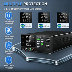KUAIQU R-SPS6010C 60V 10A 600W DC Power Unit with Precision Adjustment for Motor Testing