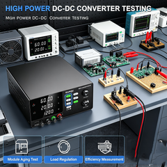 KUAIQU R-SPS6020C 60V 20A 1200W DC Bench Supply with Memory & OCP for High Power DC-DC Converter Testing