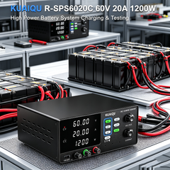 KUAIQU R-SPS6020C 60V 20A 1200W DC Power Source with Battery Charging & OCP for High Power Battery Systems