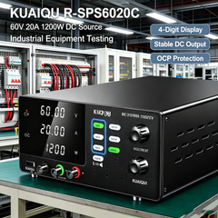 KUAIQU R-SPS6020C 60V 20A 1200W DC Source with 4-Digit Display for Industrial Equipment Testing