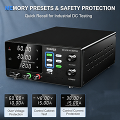 KUAIQU R-SPS6020C 60V 20A 1200W DC Source with 4-Digit Display for Industrial Equipment Testing
