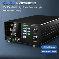 KUAIQU R-SPS6020C 60V 20A 1200W High Power Bench Supply with 4-Digit Display for 48V System Testing