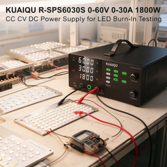 KUAIQU R-SPS6030S 0-60V 0-30A 1800W CC CV DC Power Supply for LED Burn-In Testing