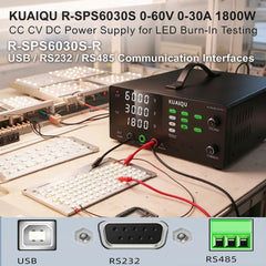 KUAIQU R-SPS6030S 0-60V 0-30A 1800W CC CV DC Power Supply for LED Burn-In Testing