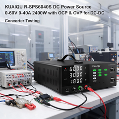 KUAIQU R-SPS6040S DC Power Source 0-60V 0-40A 2400W with OCP & OVP for DC-DC Converter Testing