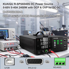 KUAIQU R-SPS6040S DC Power Source 0-60V 0-40A 2400W with OCP & OVP for DC-DC Converter Testing