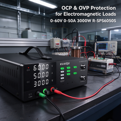 KUAIQU R-SPS6050S Electromagnet Power Supply 0-60V 0-50A 3000W with Back Panel Output for Electromagnetic System Testing