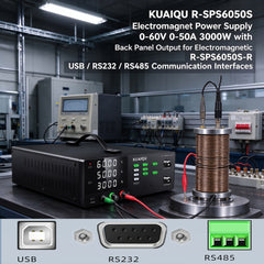 KUAIQU R-SPS6050S Electromagnet Power Supply 0-60V 0-50A 3000W with Back Panel Output for Electromagnetic System Testing
