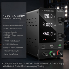 KUAIQU SPPS-C1203 120V 3A 360W Variable DC Test Supply with Output Control for Lamp Aging Testing