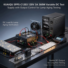 KUAIQU SPPS-C1203 120V 3A 360W Variable DC Test Supply with Output Control for Lamp Aging Testing