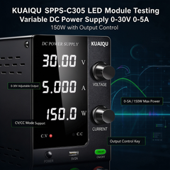 KUAIQU SPPS-C305 LED Module Testing Variable DC Power Supply 0-30V 0-5A 150W with Output Control