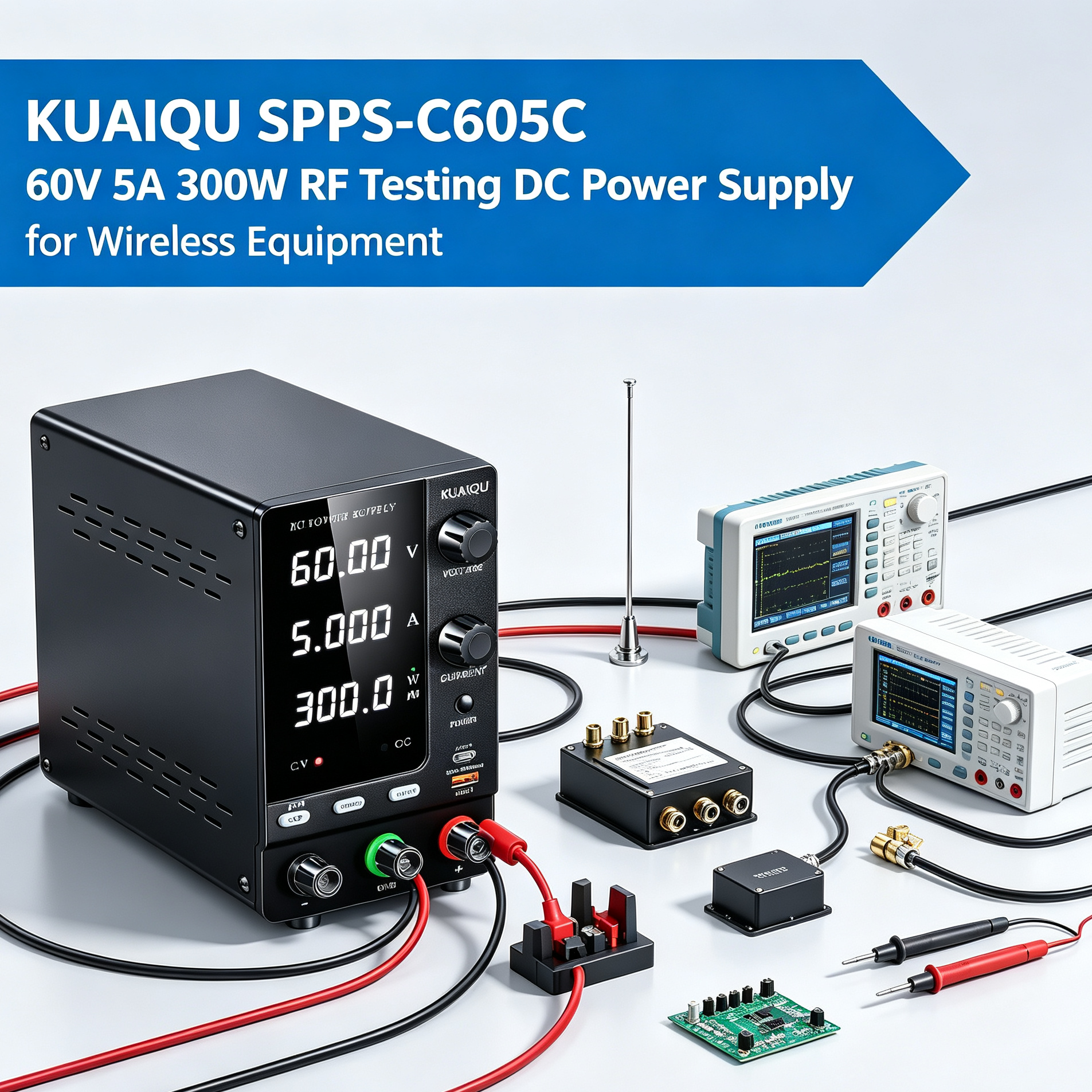 KUAIQU SPPS-C605C 60V 5A 300W RF Testing DC Power Supply for Wireless Equipment