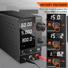 KUAIQU BLDC Controller Testing Regulated DC Power Supply SPPS-C605 60V 5A 300W with Precision Encoder Adjustment