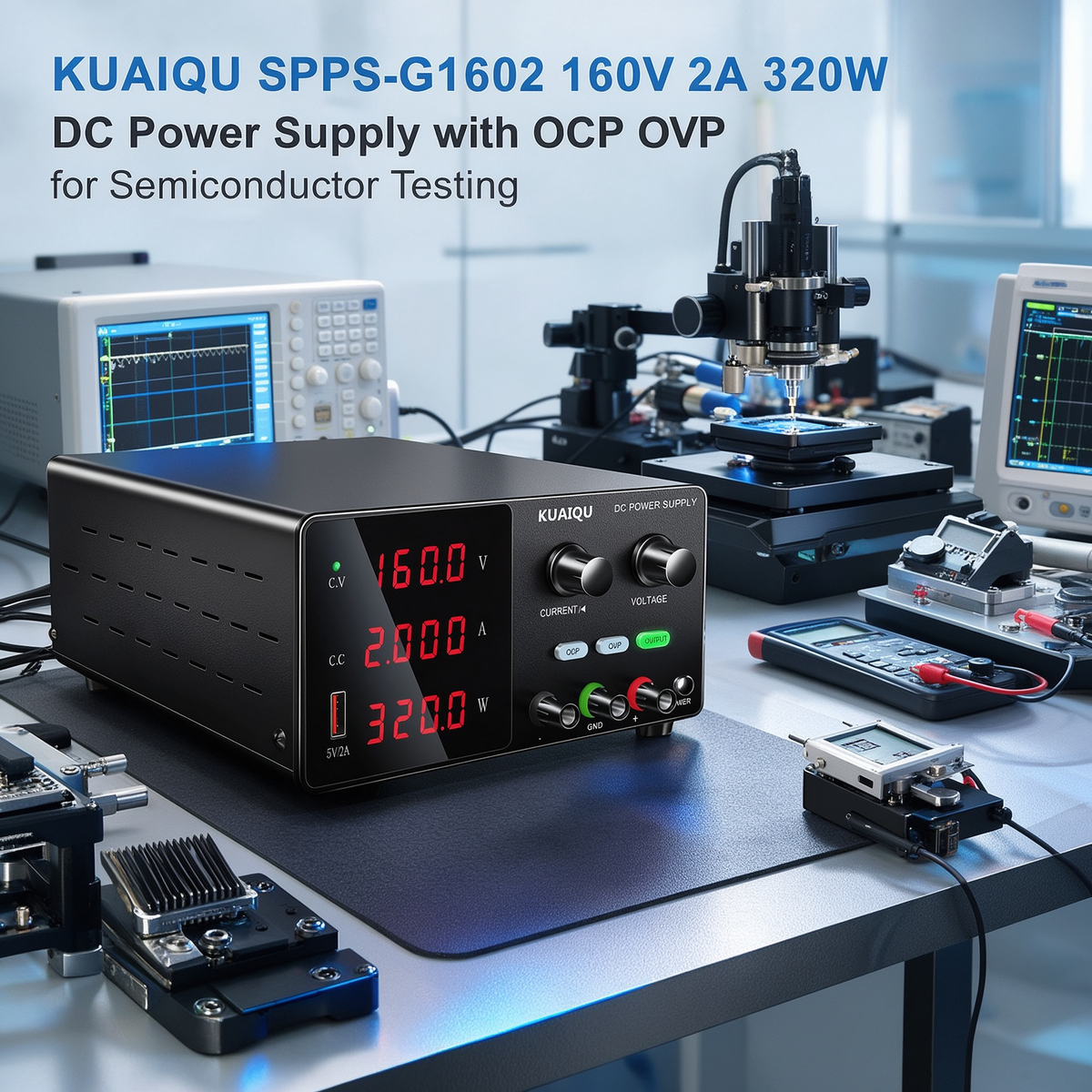 KUAIQU SPPS-G1602 160V 2A 320W DC Power Supply with OCP OVP for Semiconductor Testing