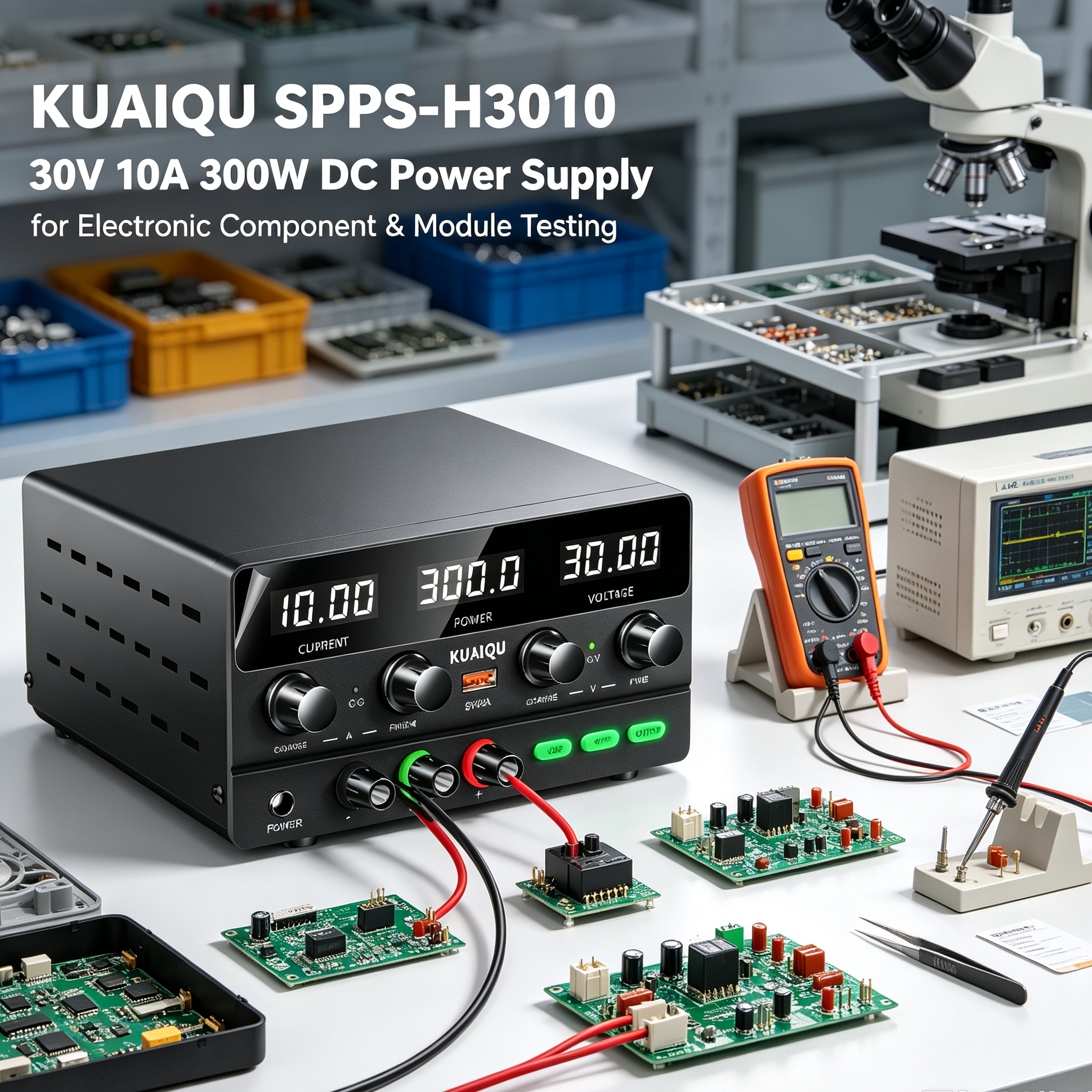 KUAIQU SPPS-H3010 30V 10A 300W DC Power Supply for Electronic Component 