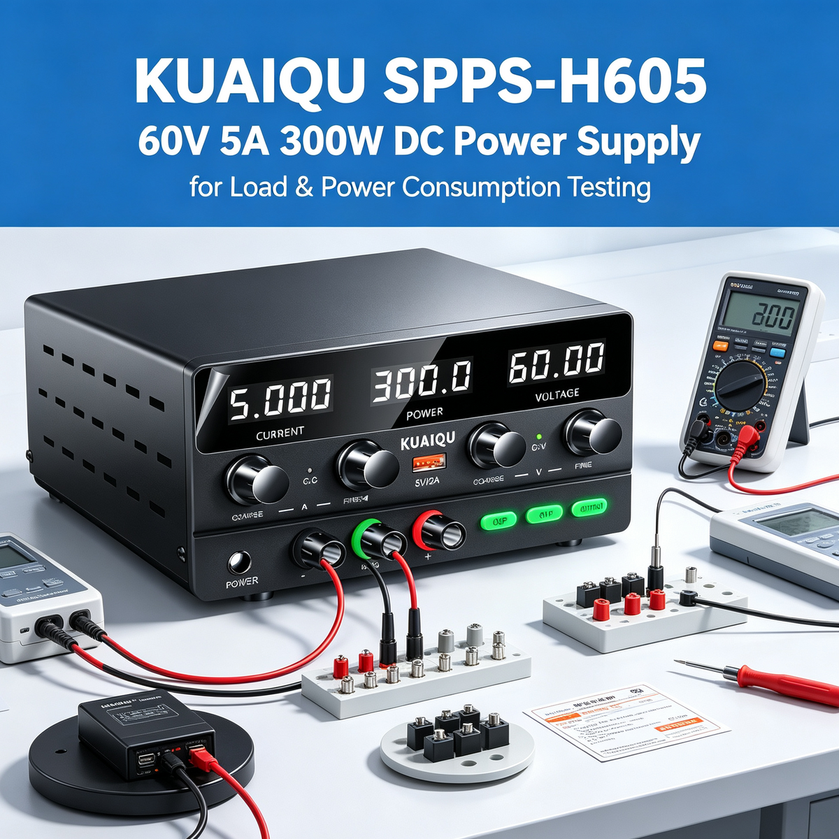 KUAIQU SPPS-H605 60V 5A 300W DC Power Supply for Load &Power Consumption Testing