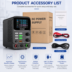 KUAIQU SPPS-K3010 30V 10A Precision DC Power Supply for PCB Testing & Debugging with Dual Curve Display