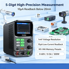 KUAIQU SPPS-K605 60V 5A Precision DC Power Supply with Dual-Curve Display for Optoelectronic Instrument Testing