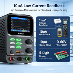KUAIQU SPPS-K605 60V 5A Programmable DC Test Power Supply with Curve Display for Semiconductor Testing