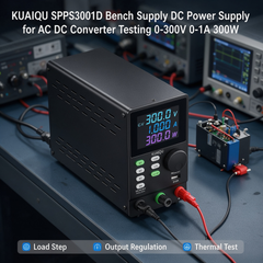 KUAIQU SPPS3001D Bench Supply DC Power Supply for AC DC Converter Testing 0-300V 0-1A 300W