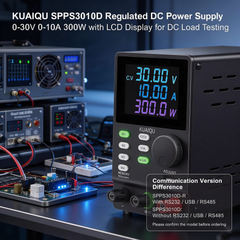 KUAIQU SPPS3010D Regulated DC Power Supply 0-30V 0-10A 300W with LCD Display for DC Load Testing