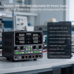 KUAIQU SPPS305-2KD Adjustable DC Power Supply 0-30V 0-5A 150W×2 for University Lab Experiment Testing