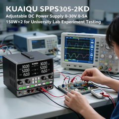 KUAIQU SPPS305-2KD Adjustable DC Power Supply 0-30V 0-5A 150W×2 for University Lab Experiment Testing