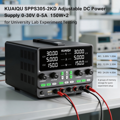 KUAIQU SPPS305-2KD Adjustable DC Power Supply 0-30V 0-5A 150W×2 for University Lab Experiment Testing