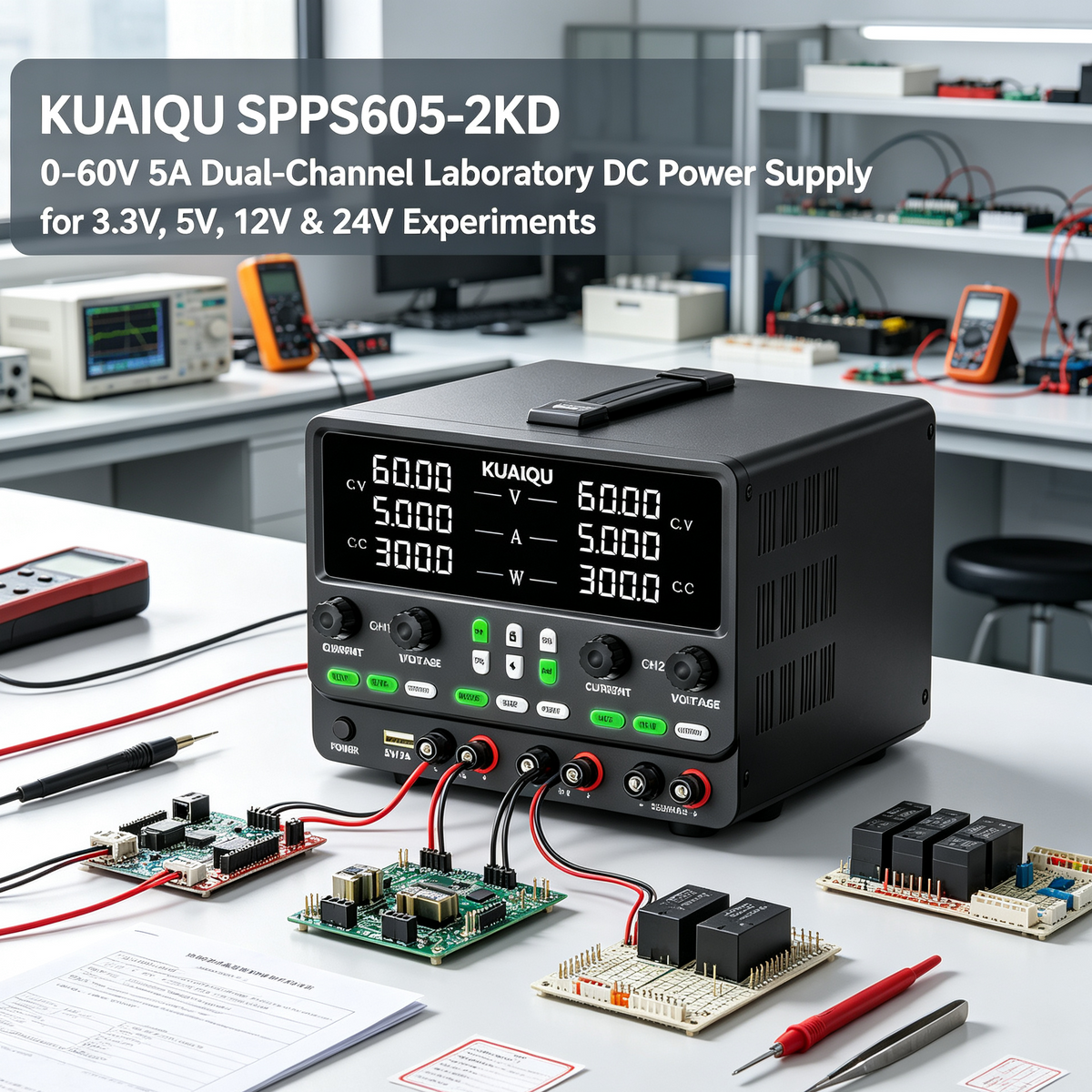 KUAIQU SPPS605-2KD 0–60V 5A Dual-Channel Laboratory DC Power Supply&nbsp;
