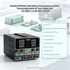 KUAIQU SPPS605-2KD Battery Management System Testing Adjustable DC Test Supply 60V 5A 300W×2 with OCP and OVP