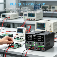 KUAIQU SPPS605-2KD Battery Management System Testing Adjustable DC Test Supply 60V 5A 300W×2 with OCP and OVP