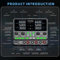 KUAIQU SPPS605-2KD Battery Management System Testing Adjustable DC Test Supply 60V 5A 300W×2 with OCP and OVP