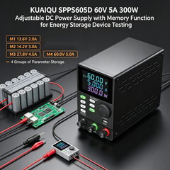 KUAIQU SPPS605D 60V 5A 300W Adjustable DC Power Supply with Memory Function for Energy Storage Device Testing