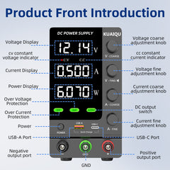 KUAIQU SPS-C1203S 120V 3A 360W Precision DC Test Supply for Power Electronics Testing