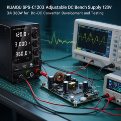 KUAIQU SPS-C1203 Adjustable DC Bench Supply 120V 3A 360W for DC-DC Converter Development and Testing