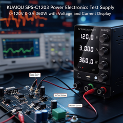 KUAIQU SPS-C1203 Power Electronics Test Supply 0-120V 0-3A 360W with Voltage and Current Display