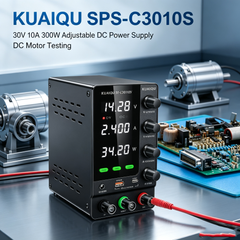 KUAIQU SPS-C3010S 30V 10A 300W Adjustable DC Power Supply with OCP for DC Motor Testing