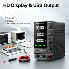 KUAIQU SPS-C3010S 30V 10A 300W Bench DC Supply with Precision Encoder for DC Load Testing