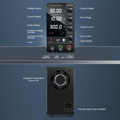 KUAIQU SPS-C3010 Adjustable DC Power Supply 0-30V 0-10A 300W DC Bench Supply for DC-DC Converter Testing