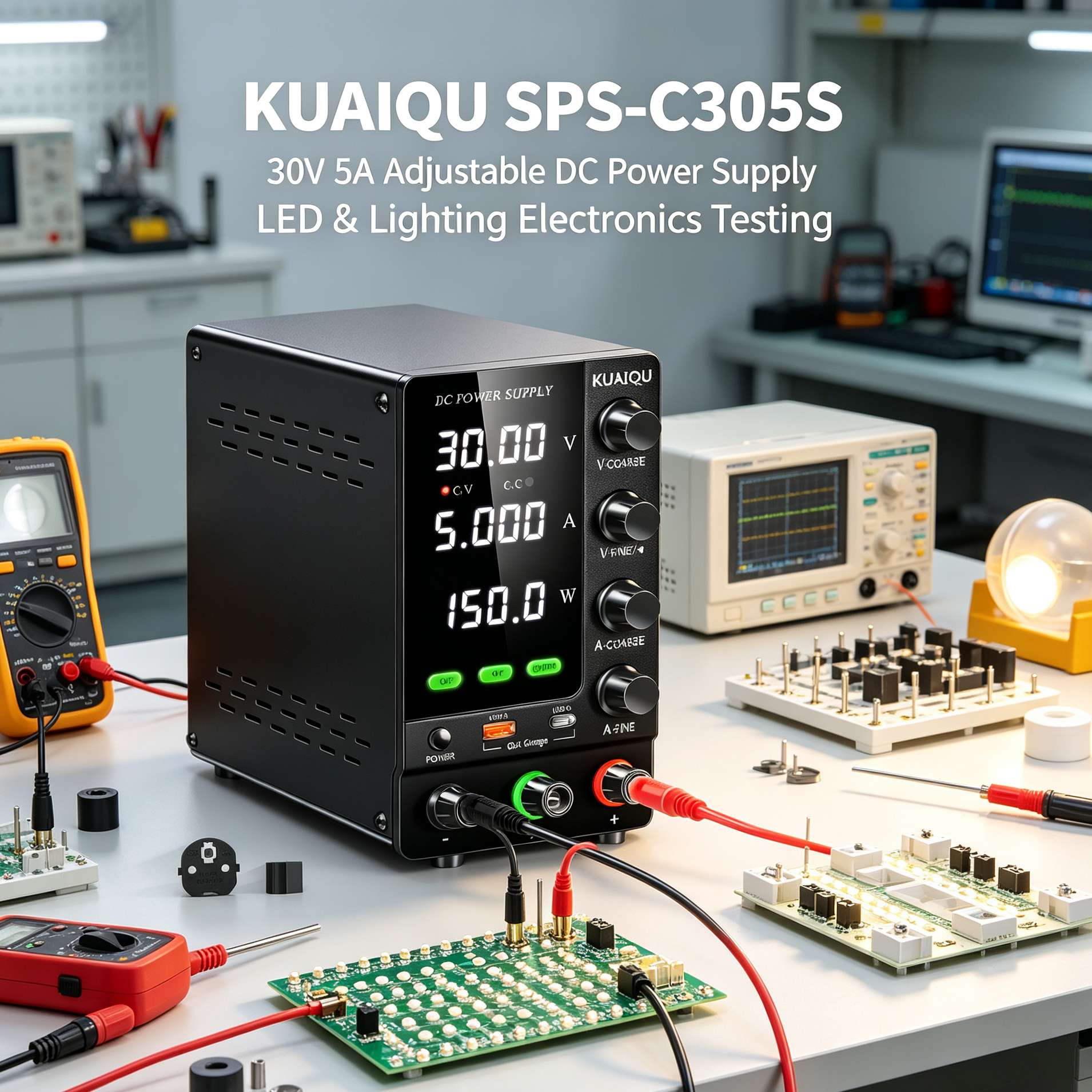 KUAIQU SPS-C305S 30V 5A Adjustable DC Power Supply