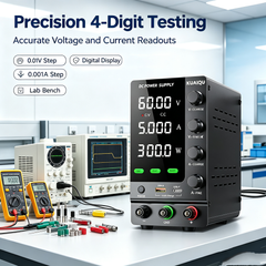 KUAIQU SPS-C605S 60V 5A 300W Precision DC Supply with 4-Digit Display for Industrial Electronics Testing