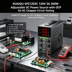 KUAIQU SPS1203C 120V 3A 360W Adjustable DC Power Source with OCP for DC Chopper Circuit Testing