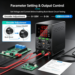 KUAIQU SPS1203C 120V 3A 360W DC Bench Power Supply for Buck-Boost Testing