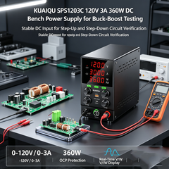 KUAIQU SPS1203C 120V 3A 360W DC Bench Power Supply for Buck-Boost Testing