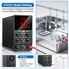 KUAIQU SPS1203C 120V 3A 360W Regulated DC Power Supply with CV/CC for Electroplating Simulation