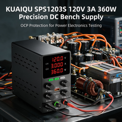 KUAIQU SPS1203S 120V 3A 360W Precision DC Bench Supply with OCP Protection for Power Electronics Testing