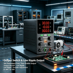 KUAIQU SPS3010C 30V 10A Adjustable Bench Power Supply for DC Motor & Actuator Testing